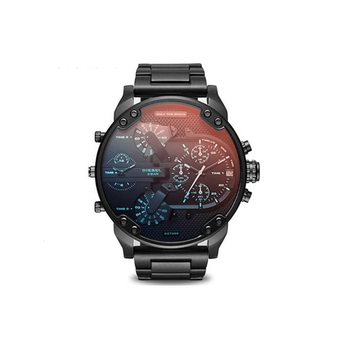 Diesel Men's Black The Daddie Series Watch Quartz Movet Stainless Steel Strap 57Mm Dial Watches Dz7395