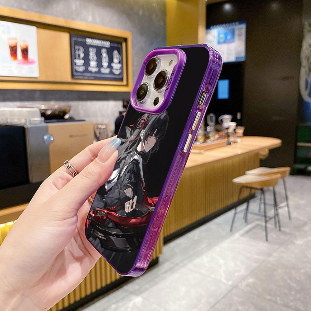 Wuthering Waves Chisa Phone Case for iPhone 17 16 15 14 13 12 11 X XR XS Air Pro Max Plus Purple Colorful Silver Cover