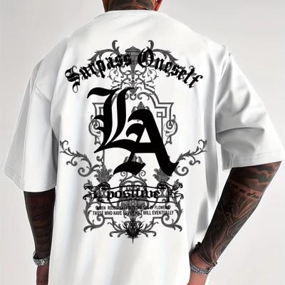 Été 2025 Nouveau T-shirt pour Homme avec Motif Imprimé LA Décontracté et Fibre de Polyester Respirante Vêtements pour Homme Vêtements Oversize Hauts Tee