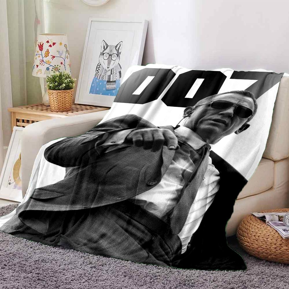 007 James Bond Theme Printed Blanket - Perfect for Couch, Bed, Travel & Outdoor Use | Machine Washable, Cozy & Durable.