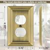 Metal Wall Plate for Electrical Outlets, Decorative Antique Brass Switch Plates Outlet Cover, Light Switch Cover Plate, 1-Gang Wall Plates (Duplex