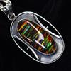 Natural Opal Pendant 49 ct Oval Cut 925 Sterling Silver Gemstone October Birthday Birthstone