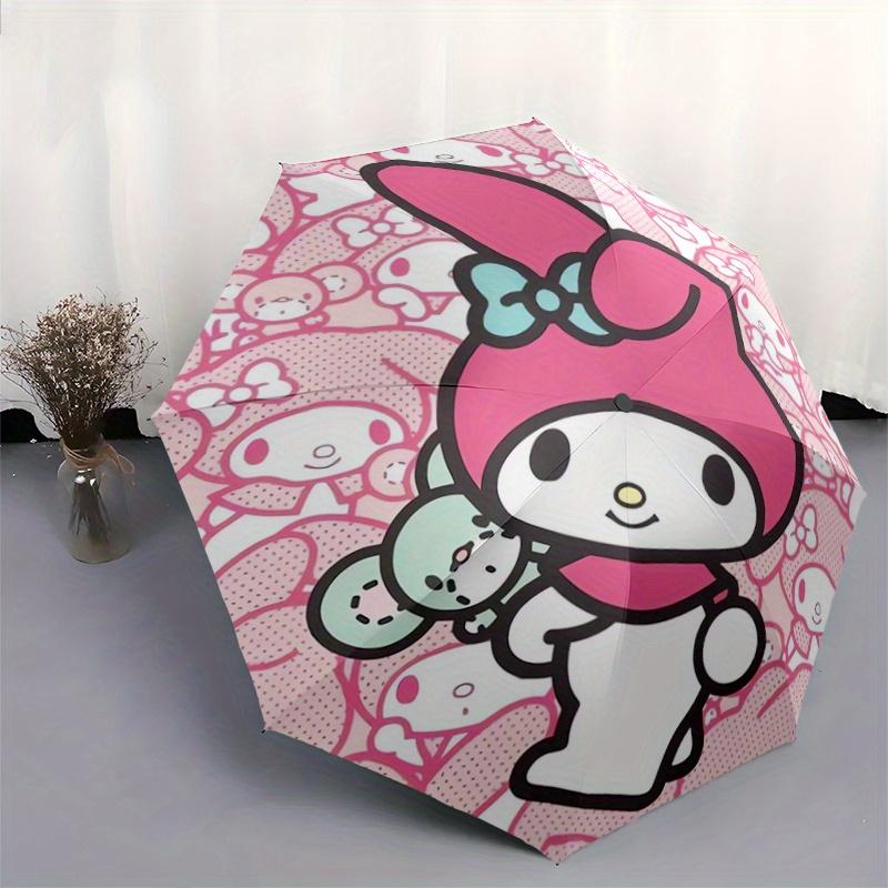 1pc My Melody Automatic Opening and Closing Umbrella - Lightweight 3-Fold Design, Suitable for Fans, Travel, Daily Use, Interesting Shape, Considerabl