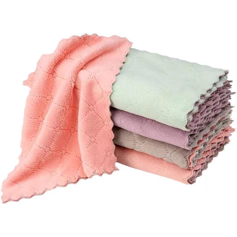 Coral Fleece Oil-Proof Cleaning Rag for Kitchen and Home