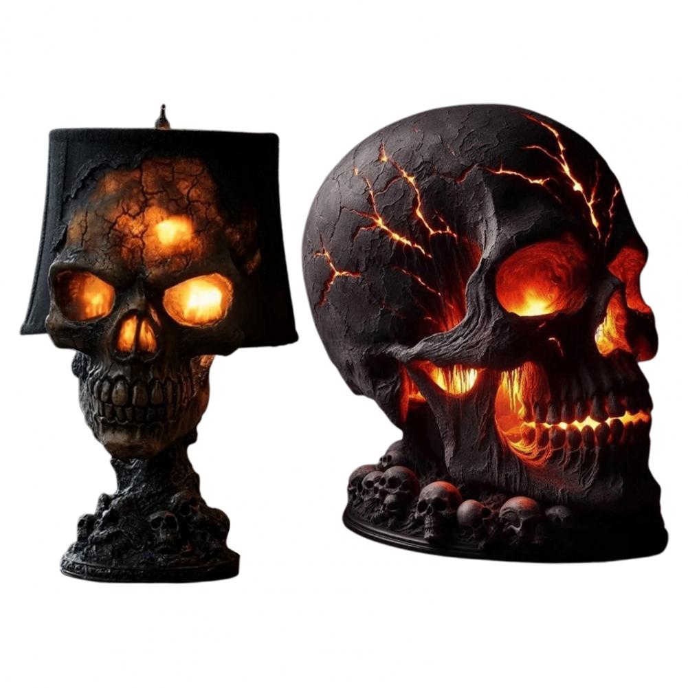 Desk Lamp Halloween Skull Lamp Skull Desk Lamp with Spooky Led Light for Halloween Party Mantel Decoration Unique Room Accent