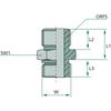 Straight connection connector GA 13/16 - ORFS x M18 - MET - WD 24 GRANITE
