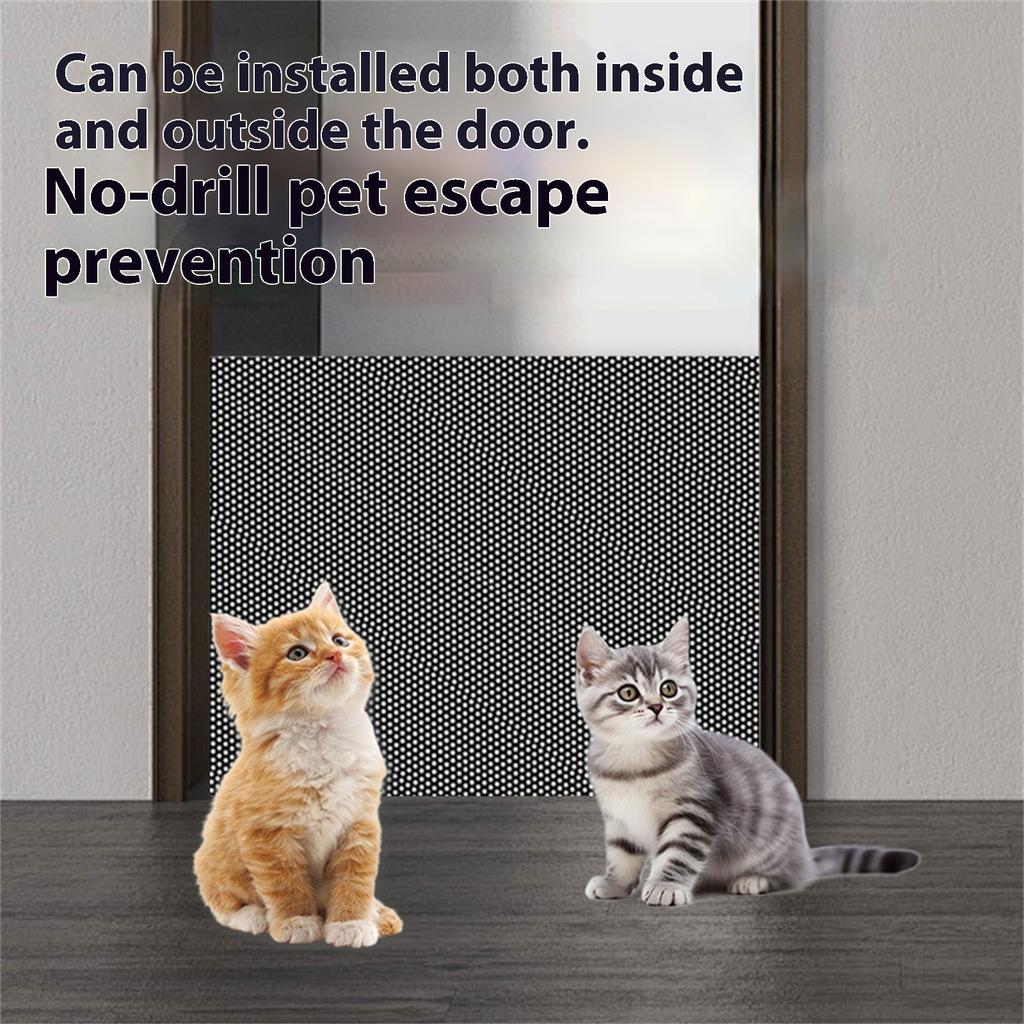 Auto Extending Pet Gate White Mesh Barrier For Cats Dogs With Metal Frame Easy No Tools Installation Space Saving Home Safety Solution