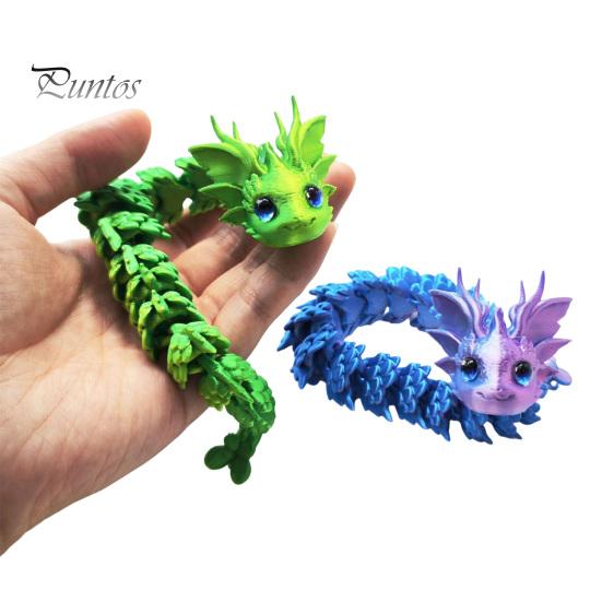 Articulated Sensory Toys 3D Printed Dragon Fidget Toy, Cute Ornaments, Desk Kawaii Cherry Blossom Decor Stress Relief Toy for Adults, Fantasy