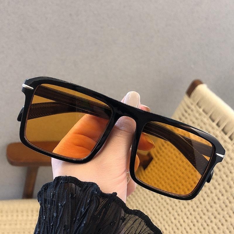 Vintage Oversized Sunglasses Fashion Men Women Square Shades Trendy Ins Popular Brand Design Eyewear Uv400 Sun Glasses