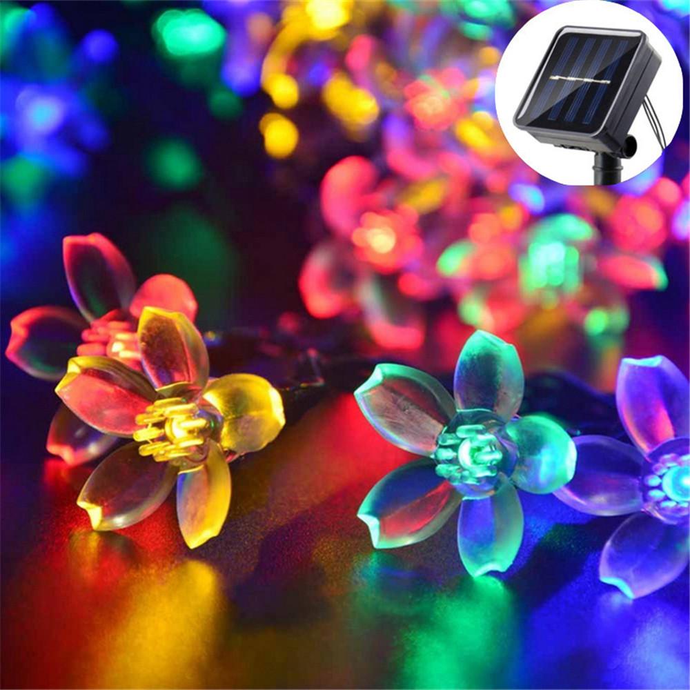 

1 шт. солнечные гирлянды для цветов на открытом воздухе 20/50/100 светодиодных гирлянд для сада, забора, патио, двора, рождественской елки Solar-5M 20LEDs разноцветный