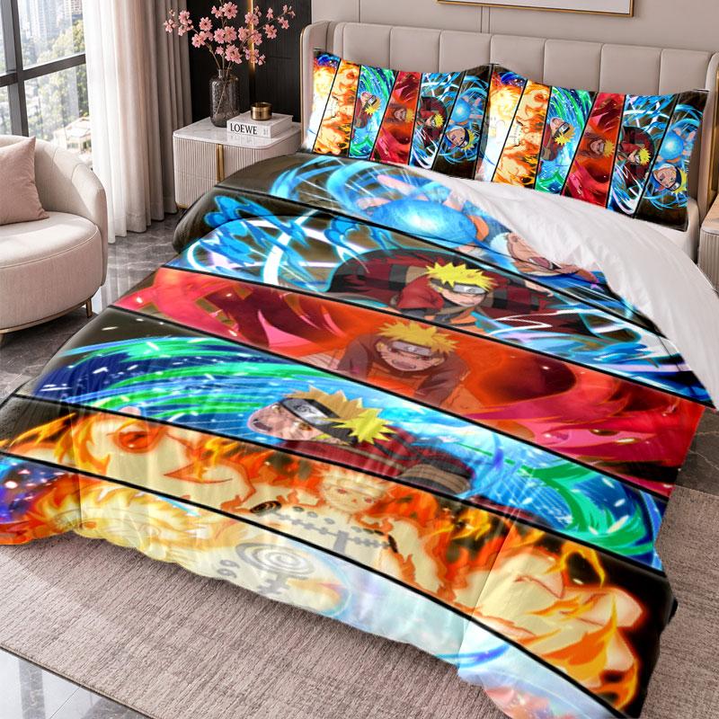 Naruto 3Pcs Bedding Set Duvet Cover With Two Pillowcases For Bedroom Home Decoration