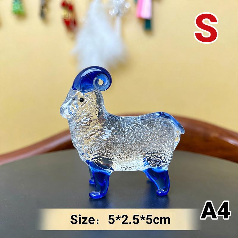 Crystal Sheep Figurine 2027 Zodiac Sheep Statue Home Desktop Bookshelf Office Ornament Sheep Decor Feng Shui Bring Fortune