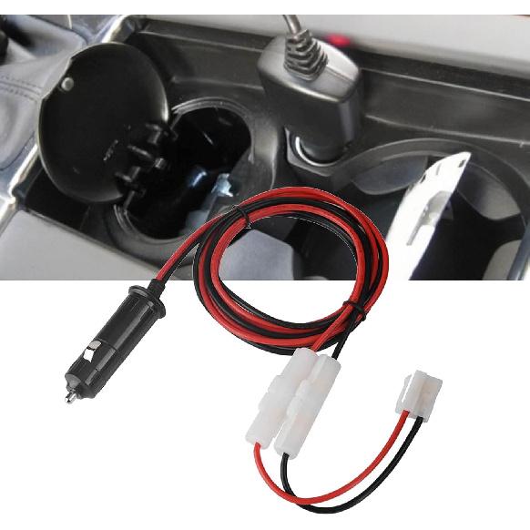 12V-14V 20A Male Plug Power Cable Cord for Mobile Radio, T-Shape Cigarette Lighter Adapter with Dual & High-Temp 105°C Wire for Car Radio