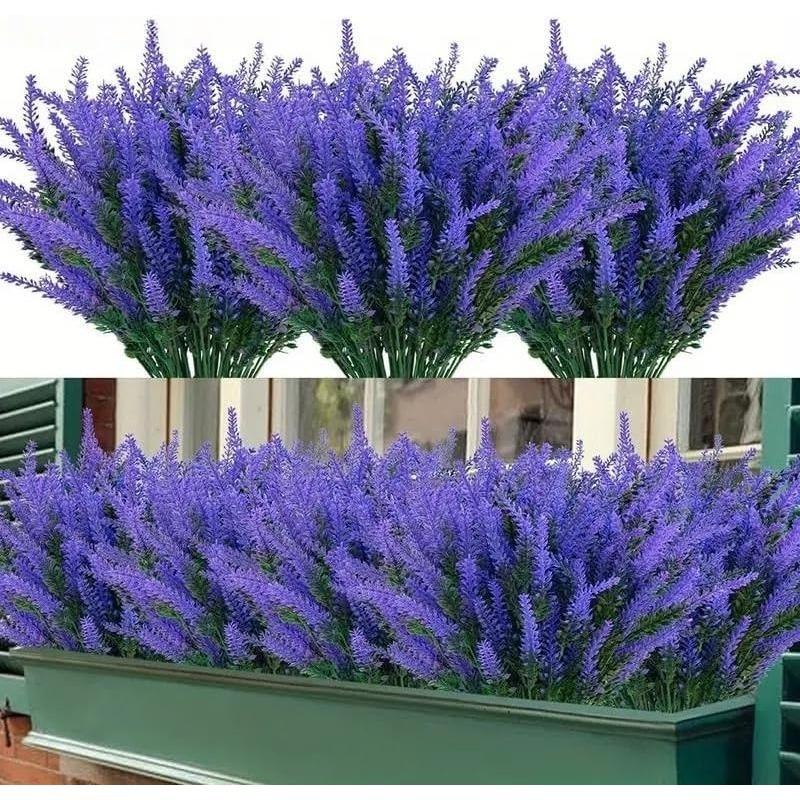 3/6Pcs Lavender Artificial Flower Bouquet Fake Flower for Home Room Decor Party Garden DIY Wedding Decor Outdoor Plant Accessory