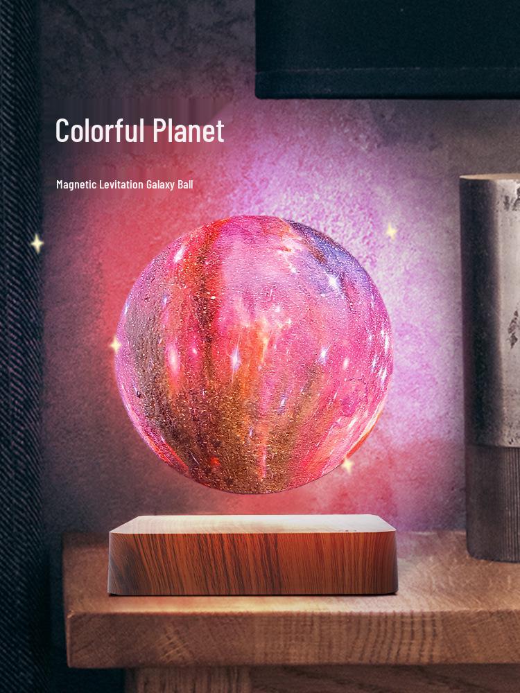 Magnetic Levitation 3D Galaxy Lamp: 14CM Starry Sky Atmosphere Ornament with Black Technology