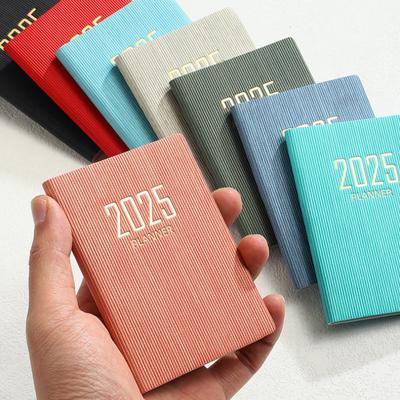 1Pc 2025 Simple Planner Notebook Business Meeting Agenda Book Multi-functional Inside Page Portable Pocket Journal Diary Notepad