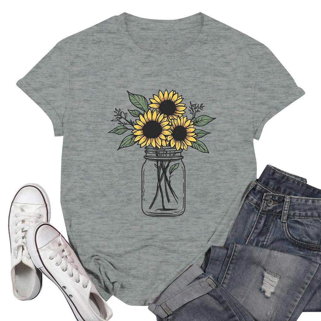 Dámská móda Ležérní Tištěné Krátký rukáv Kulatý výstřih Pulovry