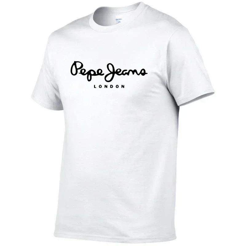 

2025 Newest PepeJeansLondon Logo TShirt Summer Mens Womens Short Sleeve Popular Tees Shirt Tops Unisex S