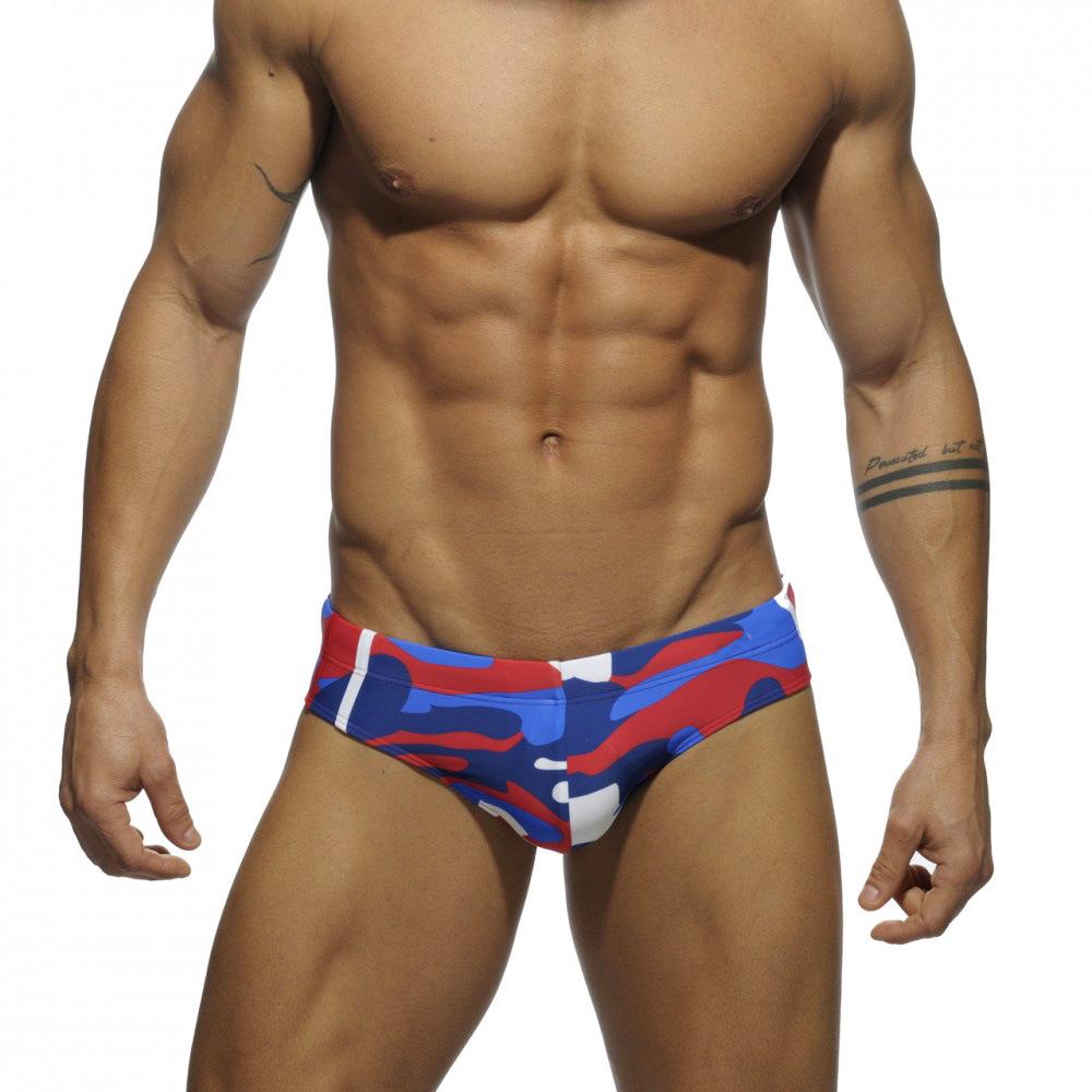 New Men's Plus Size Triangle Swim Trunks - Sexy Fashion Print, Anti-Exposure Professional Swimwear
