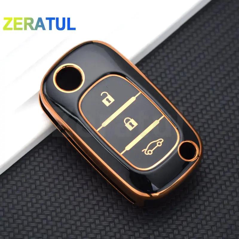 Housing Remote Fit For Renault Fluence Clio Fit For Lada Sedan Largus Kalina Granta Vesta X-Ray Xray Tpu Auto Key Fob Cover Remote Case Key Ring