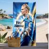 Erling Haaland Personalized Printed Beach Towel Soccer Logo Support Custom Name Text Absorbent Towel For Sport Travel Special Gift