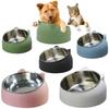 Stainless Cat Bowls Non-slip Base Pets Puppy Dog Food Water Feeder Bowl Neck Protection Dish Pet Bowl 15 Degrees Bowl Pet Supply