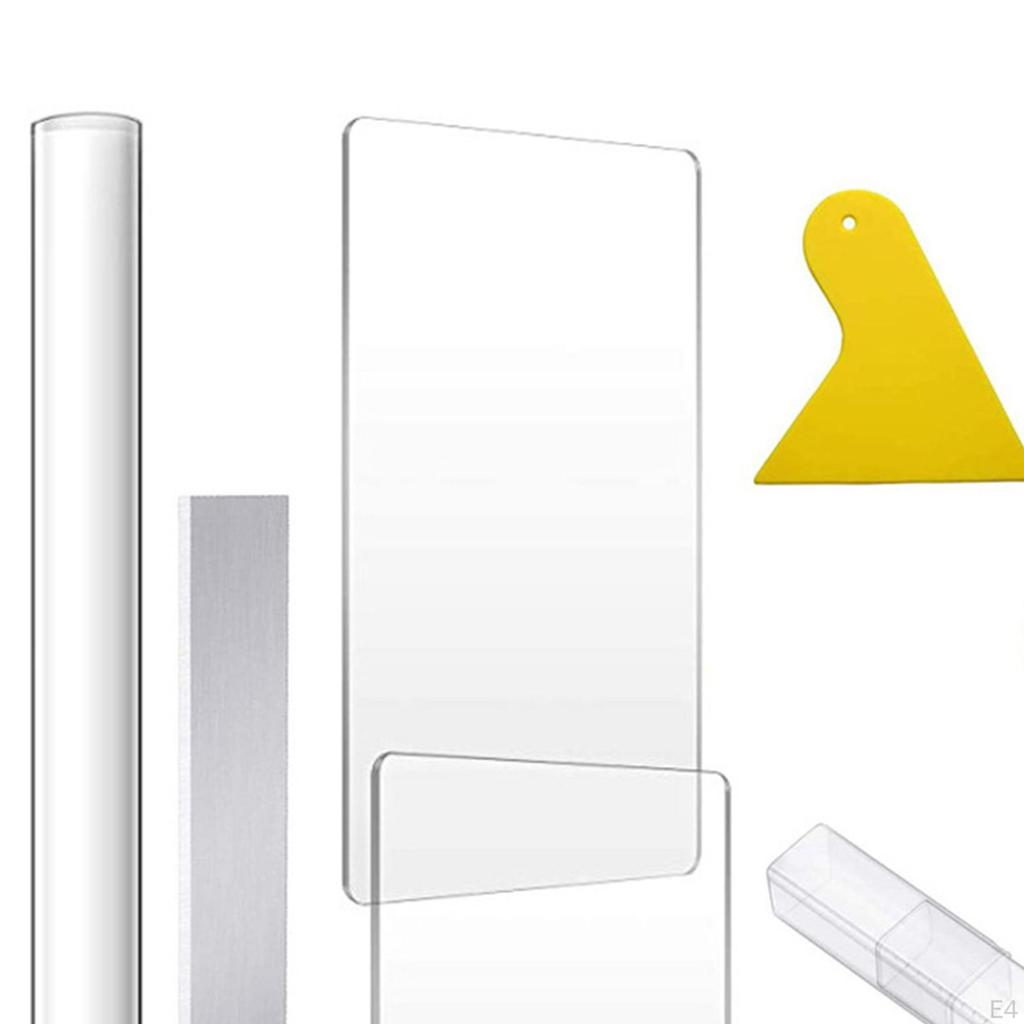 Clay Cutter Tools Acrylic Roller Sheet with Shave, Handmade Rolling Pin for Ceramic