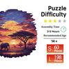 Sunset scenery on the grassland Wooden Puzzle, High Difficulty Toys Puzzle, Concentration Training For Adults