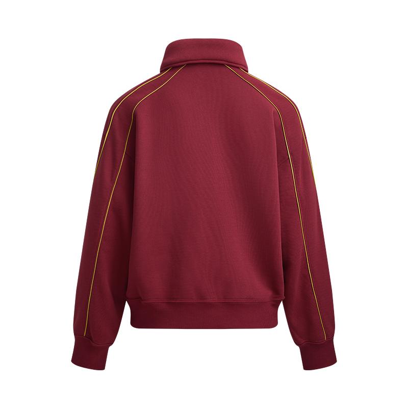 Under Armour New Spring Collection Casual Sports Series Brand Logo Fashion Simple Half-Zip Loose Sweatshirt Women Sweatshirt Flame-Red 6006009-625