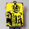 Football Player Silhouette On Yellow Background Poster Customized Wall Art Vintage Metal Signs Retro Tin Plaque for Man Cave