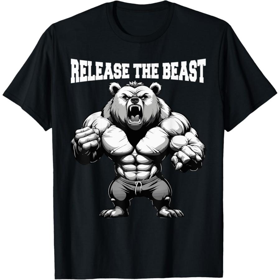 Выпусти Зверя Бодибилдер Медведь Гризли Тяжелоатлет Футболка S