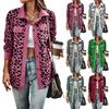 Women's Fashion Geometric Print Button Long Sleeve Casual Jacket for Fall and Winter