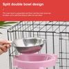 Removable Stainless Steel Pet Bowls for Cages Coops Cup Food & Water Feeder for Small Animals Watering Feeding 2Packs