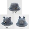 Cartoon Bear Denim Childrens Fisherman Cap With Windproof Design Perfect For Summer Outings