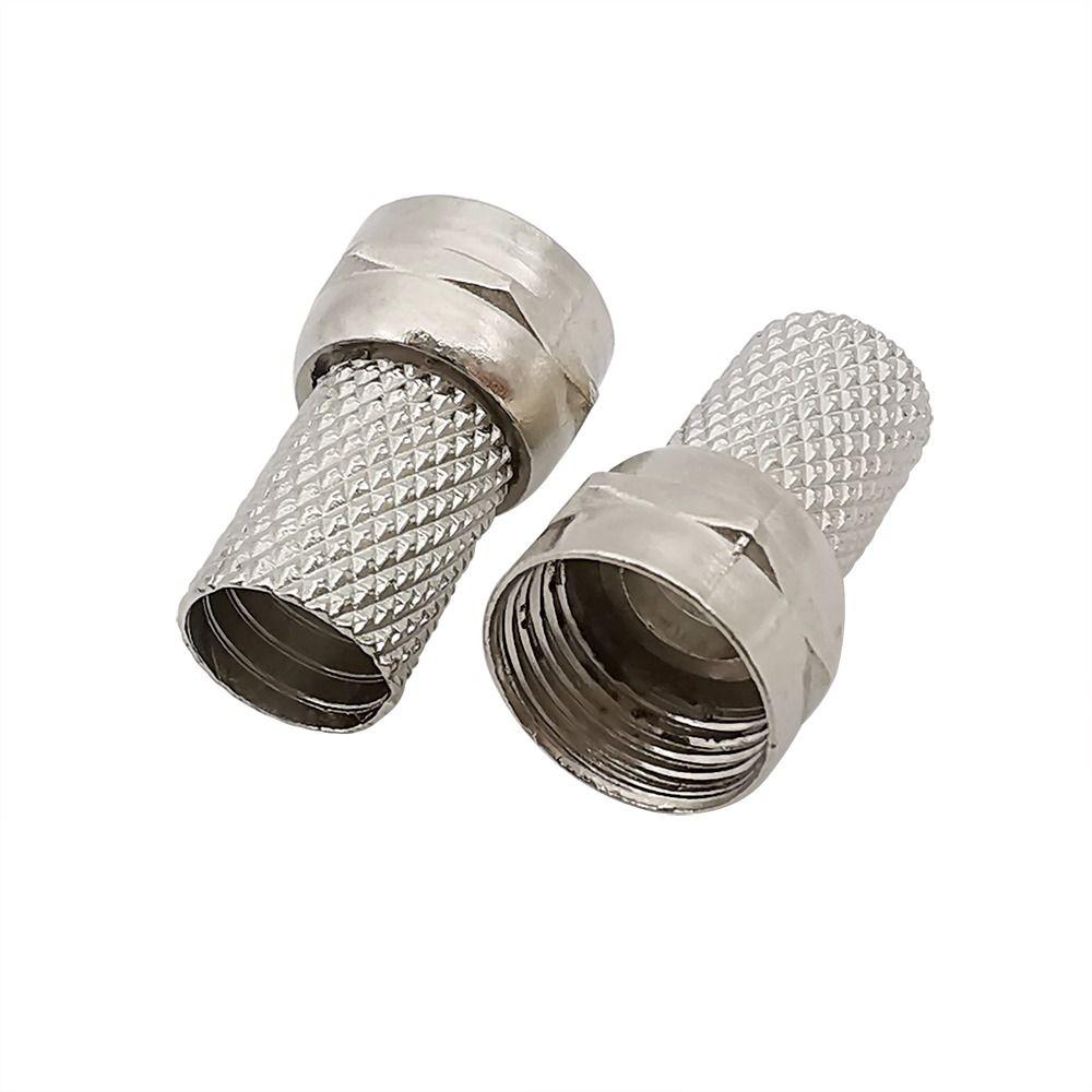 10Pcs 75-5 F Type Coaxial Adapter Copper Coax Cable Quick Connector  for RG6 Coax Cable Installation
