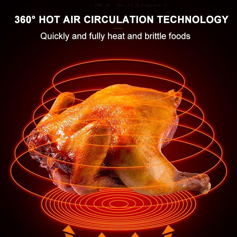 3.2L Smart Air Fryer Chicken Household Oil Free Air Fryer Health Fryer Pizza Cooker Multifunction Touch LCD Electric Deep