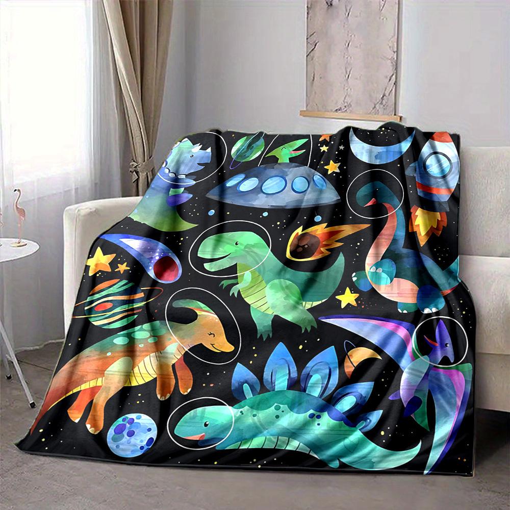 1 Stück DinoGalaxy Leichte Flanelldecke, Bequeme und Warme Decke, für Büro und Camping Schlafsofa, Wohnzimmer088