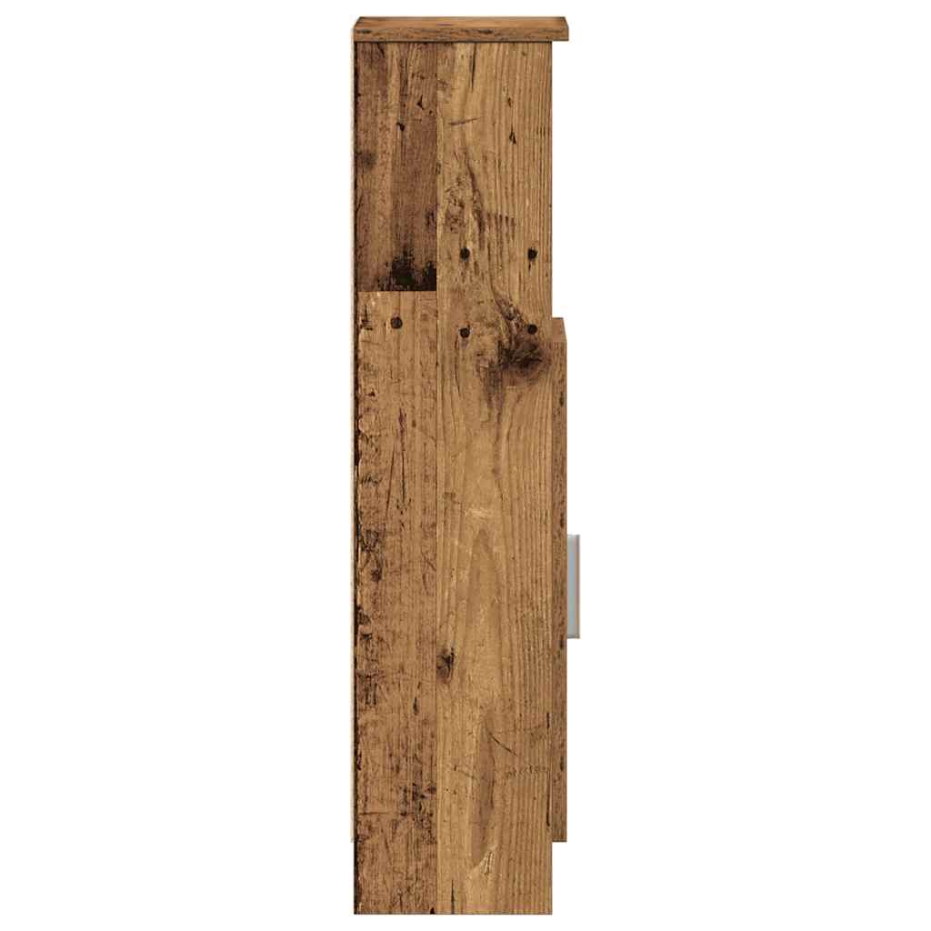 Bathroom Cabinet with Toilet Paper Holder Rustic Wood Look 20.5 X 22 X 90 Cm