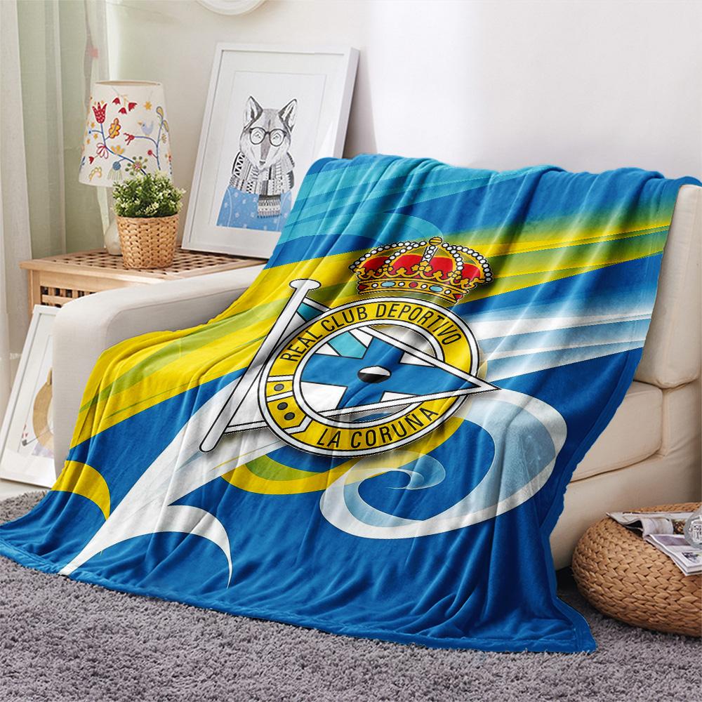 Deportivo La Coruna Flannel Blanket, High quality Comfortable for All Seasons, Home Decor, Warmth and Comfort