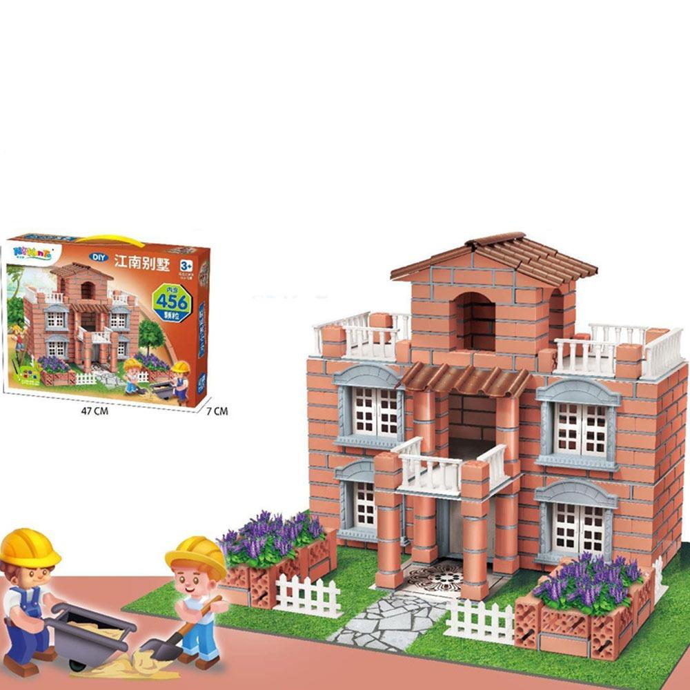 Multicolor Simulation Brick Houses Kit Plastic Assemble Toy Educational Toy