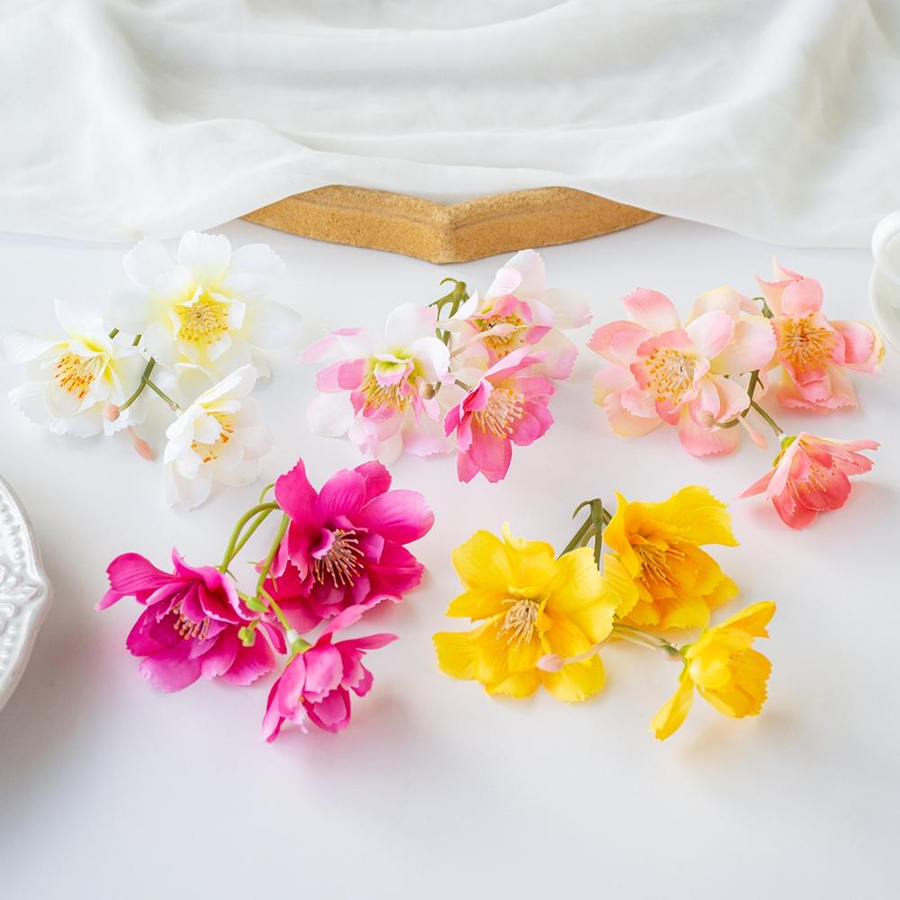 10Pcs Artificial Flowers Silk Jasmine Scrapbooking Wedding Outdoor YardGarden Home Room Decor Festival Wreath Bridal Accessories