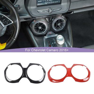 Car Central Control Air Conditioning Decorative Panel Protective Sticker For Chevy Camaro 2016 Up ABS Car Accessories,Yellow