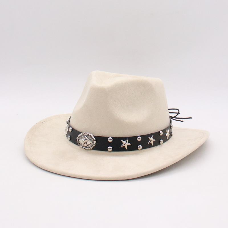 Western cowboy felt hat European and American jazz hat top hat curved brim jazz hat vacation outdoor hat