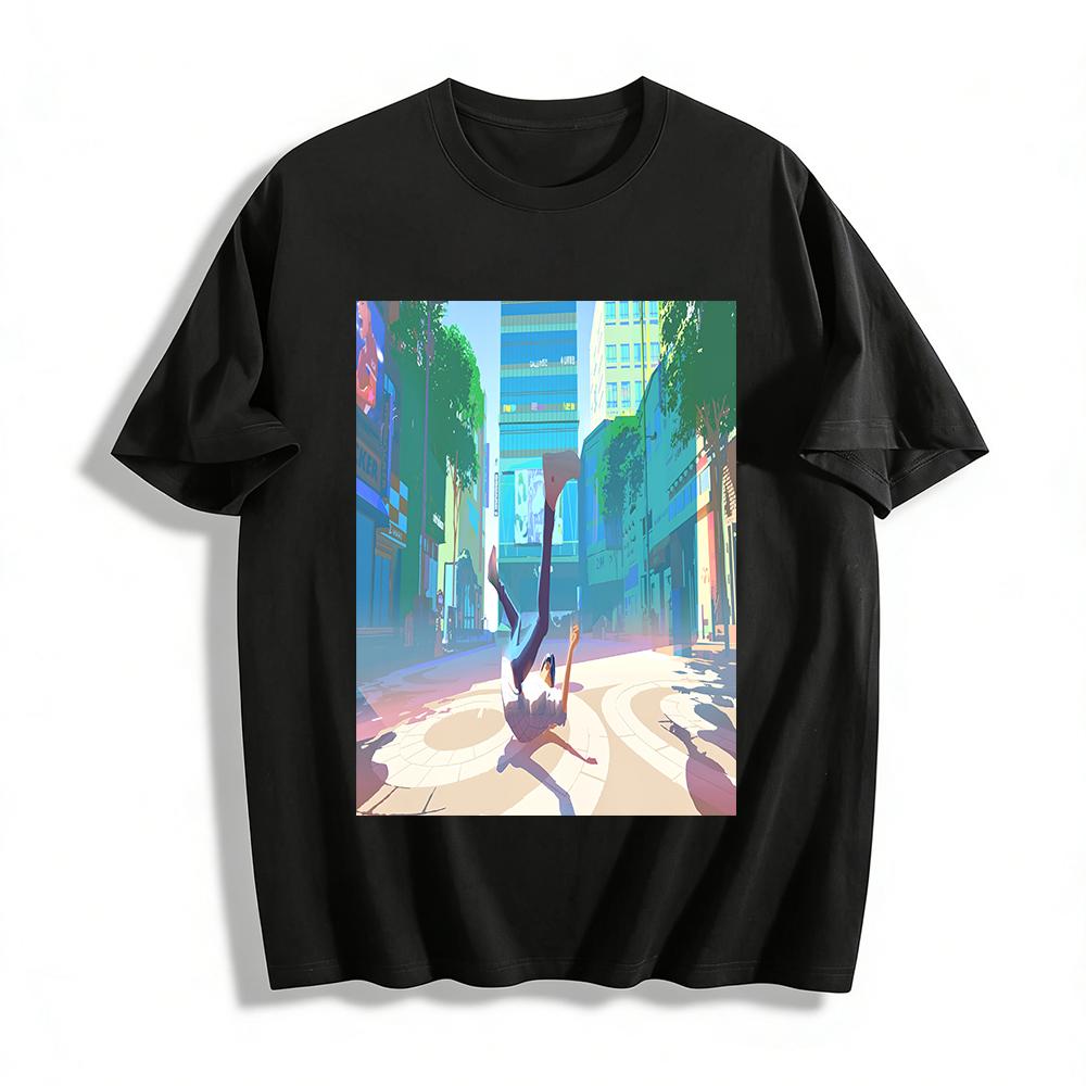 

Street Dance Boy Print Short Sleeve T-Shirt Unisex Loose Casual Urban Style Daily Top Pure cotton T-shirt XXS