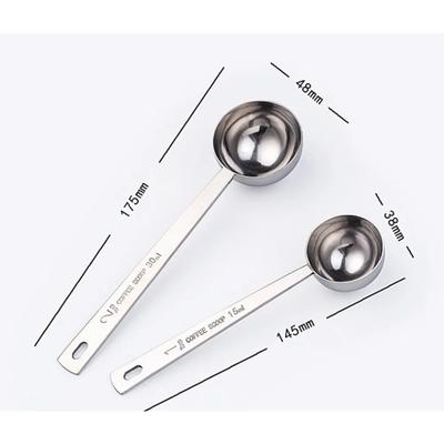 Cuillère à mesurer à café 15/30 ml, cuillère à mesurer en acier inoxydable pour lait en poudre à long manche, cuillère à café de cuisine créative