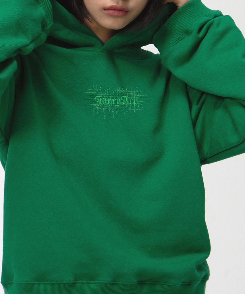 Diploma Embroidered Half Crop Hoodie - Green