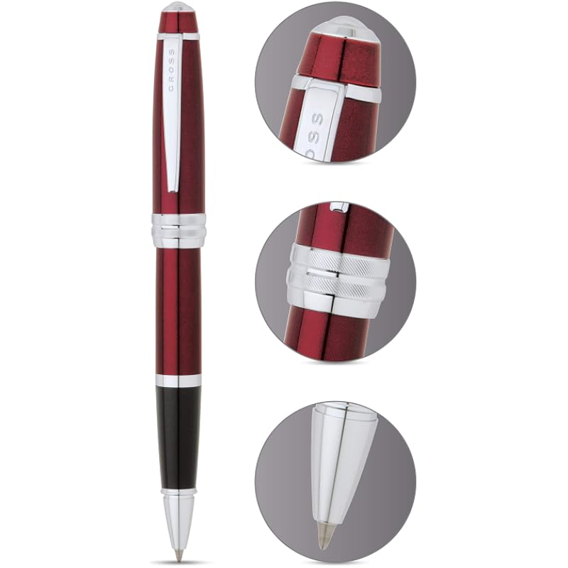 Cross Bailey Refillable Gel Ink Rollerball Pen, Medium Rollerball, Includes Premium Gift Box - Red Lacquer