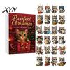 Calendario de Adviento Caja de Navidad 2026, Calendario de Cuenta Atrás de 24 Días con Colgantes Decorativos de Perro/Caballo/Gato/Animales de Acrílico 2D, Colgante Mini Animal