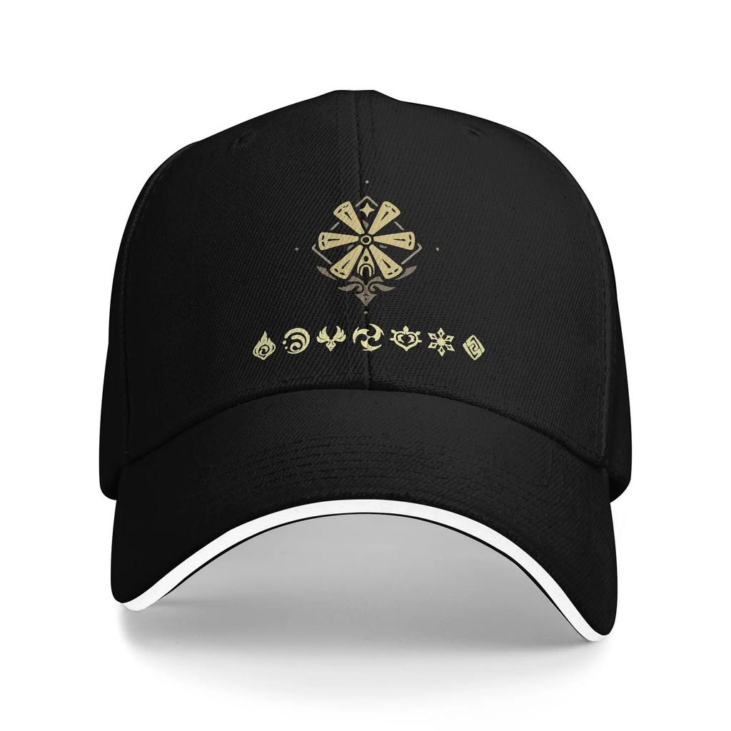 Anemo Geo Hydro Slime Genshin Impact Slime Stack Baseball Caps Casual Sandwich Caps Unisex Women Breathable Dad Hat Sport