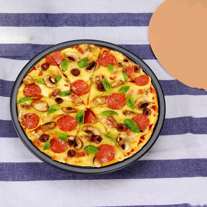 6-10 Inch Non-Stick Pizza Pan Steel Plate Dish Tray Cooking Baking Tool Pizza Pan Oven Tool Kitchen Asscssories for Home-use